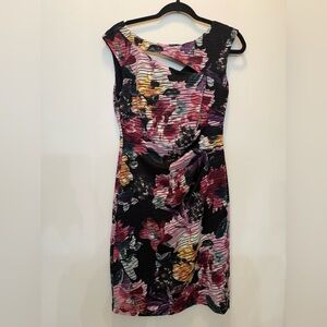 NWT Black Colorful‎ Floral Dress -Size 4